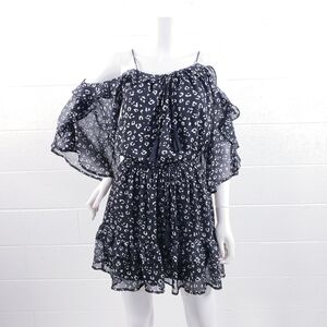 Shop Neighbor Womens Off Shoulder Chiffon Ruffle Mini‎ Dress Black Size Small